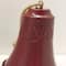 Embossed Christmas Bell Ornaments - 6" - Burgundy - Set of 2